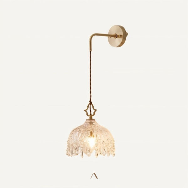 Bellegarde Wall Light — a copper wall light with a retro crystal glass shade