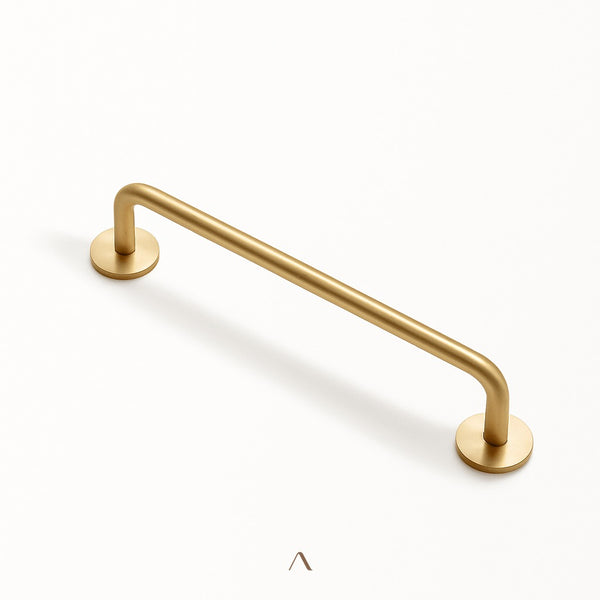 Ittoqqor Pull Bar — a solid brass pull bar in a smooth gold finish