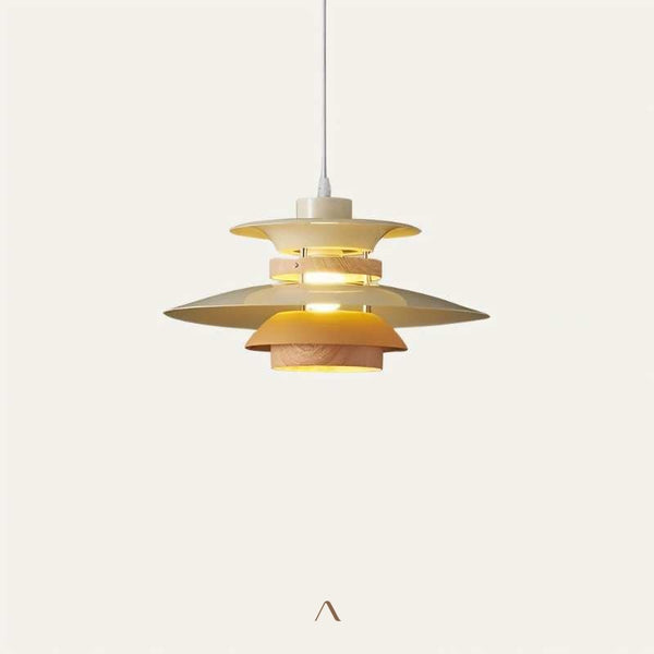 Linz Pendant Light — a minimal aluminium dome pendant in black, white, beige, or wood