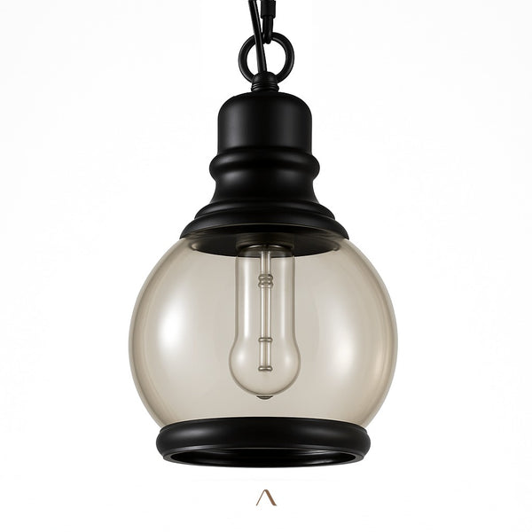 Ostwald Pendant Light — a clear glass globe on rope and chain