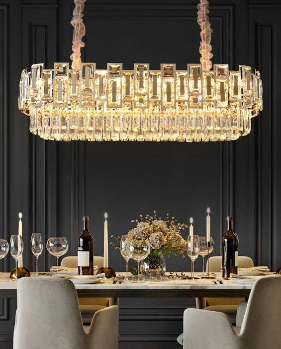 Luxora Crystal Ellipse Chandelier