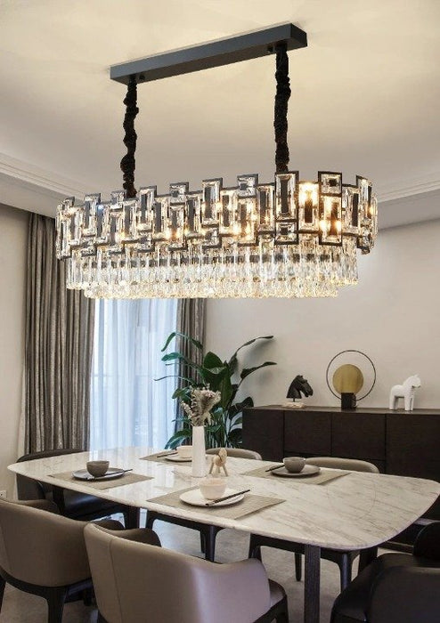 Luxora Crystal Ellipse Chandelier