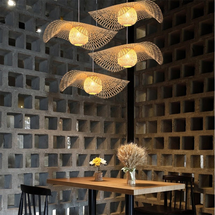 Bambus Chandelier Rattan Lamp