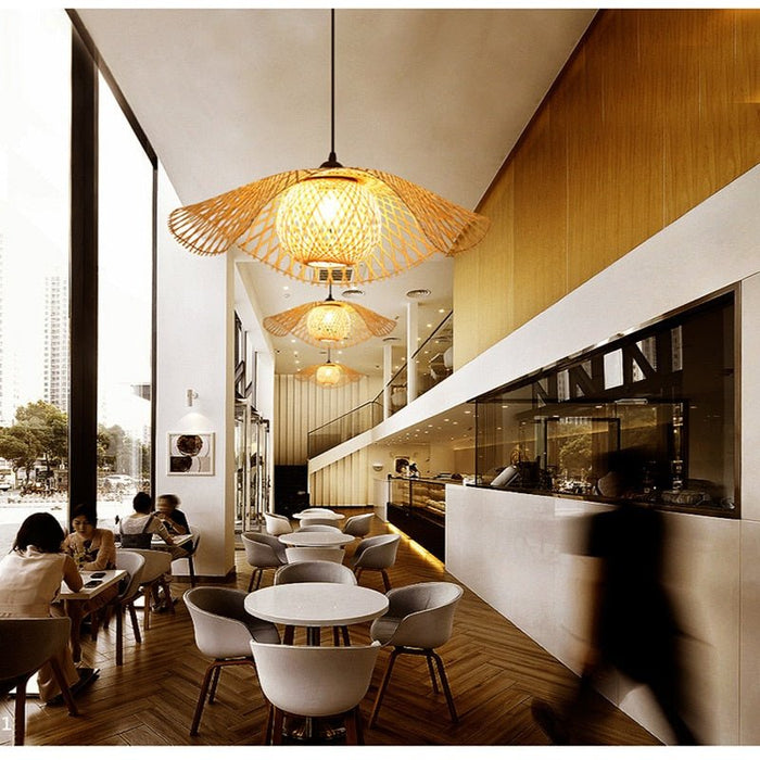 Bambus Chandelier Rattan Lamp