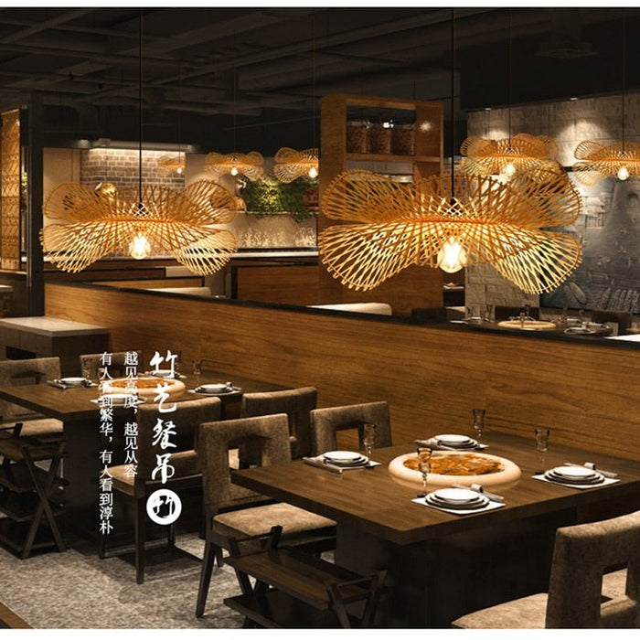 Bambus Chandelier Rattan Lamp