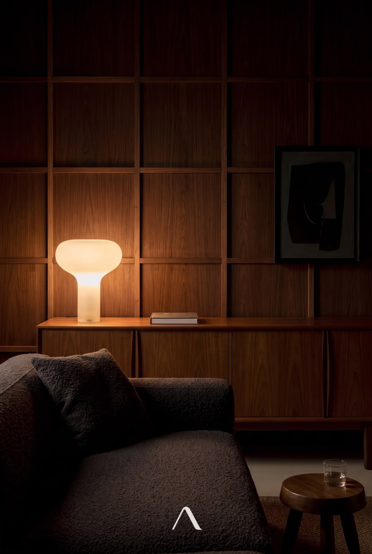 Midcentury Modern Living Room Ideas — Evening Amber Glow