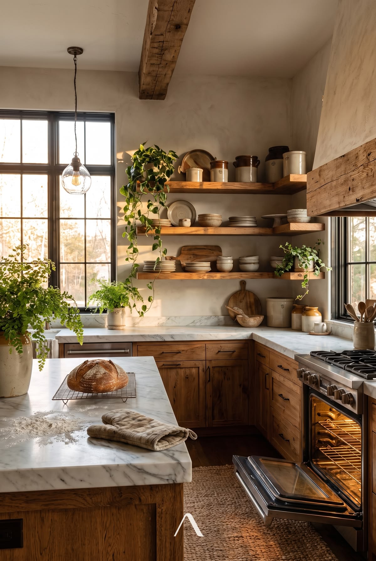 Farmhouse Kitchen Ideas — Golden Hour Bread Baking