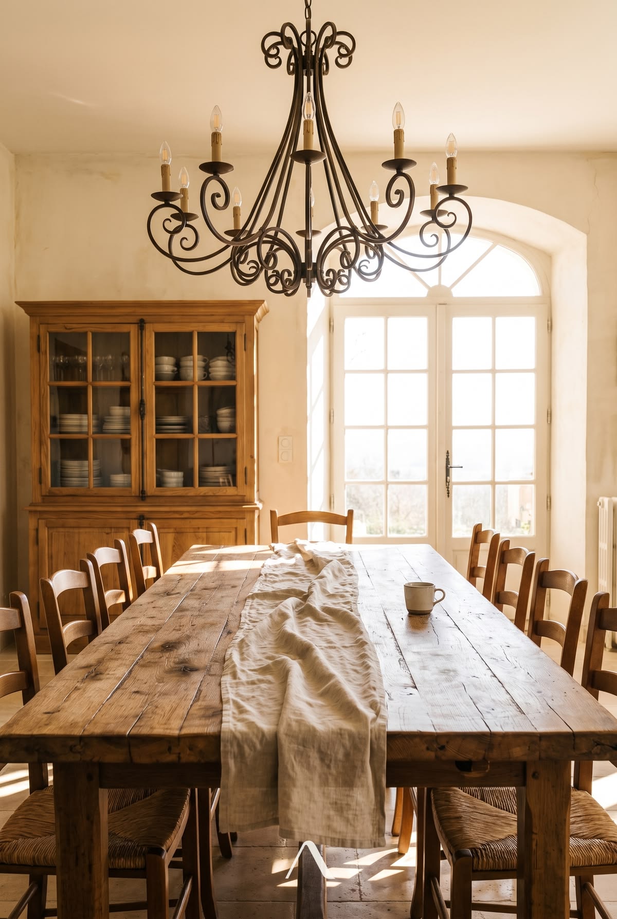 Morning Light Fills a Reclaimed Farm Table