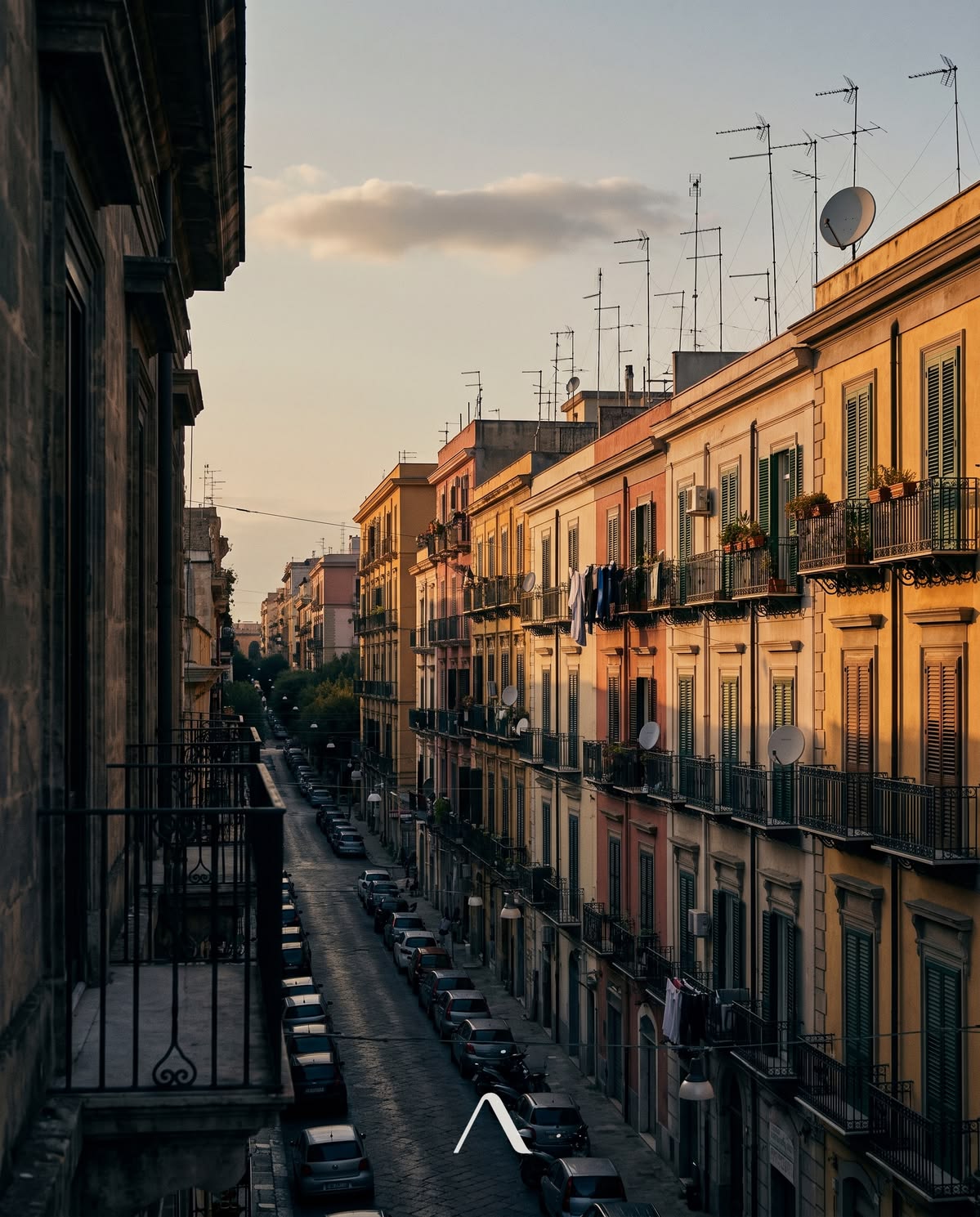 Puglia street at golden hour