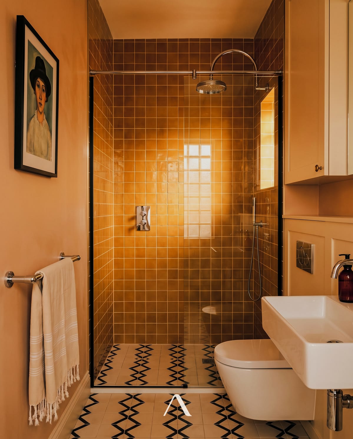 Mustard bathroom