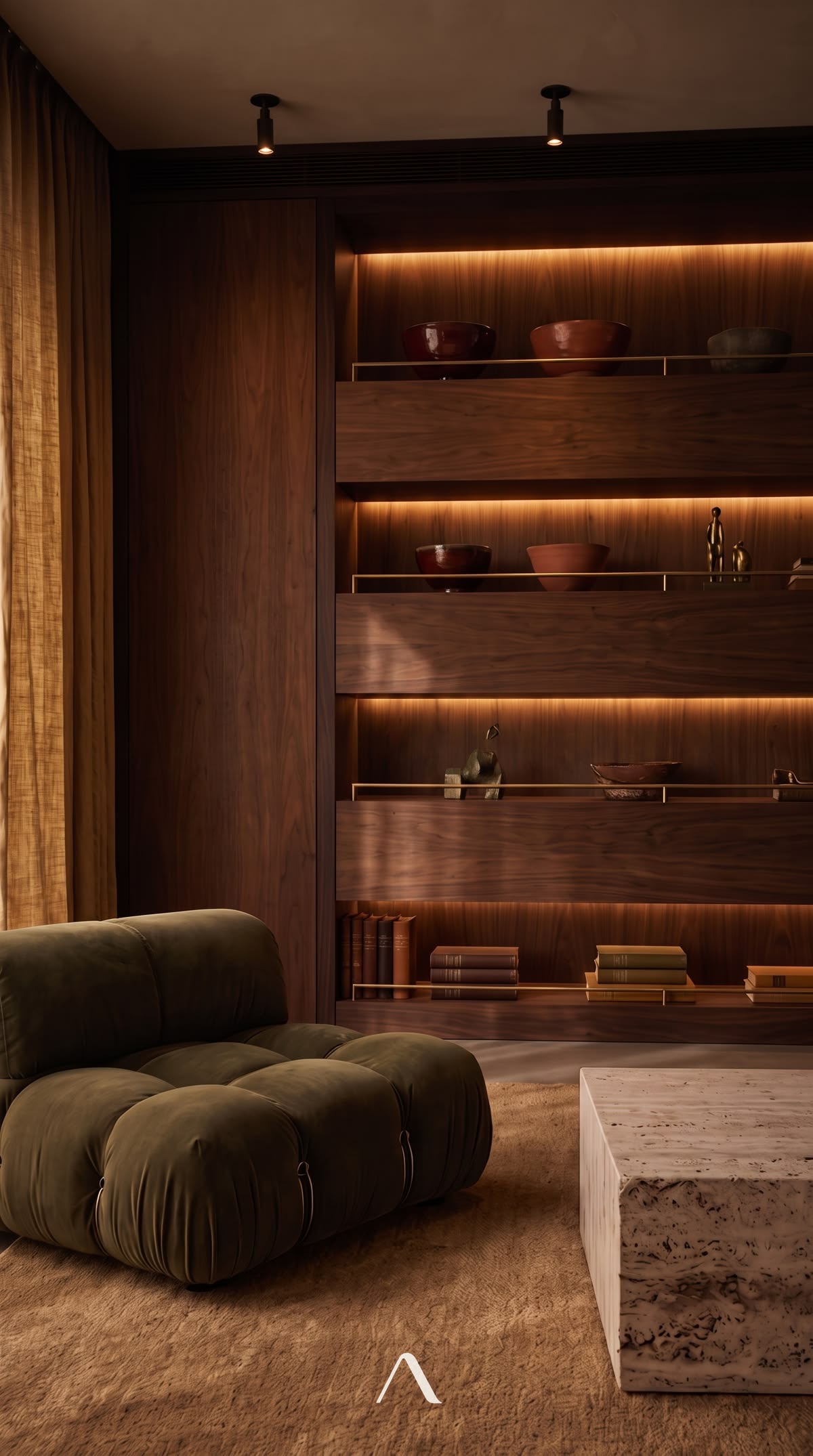 Walnut living room