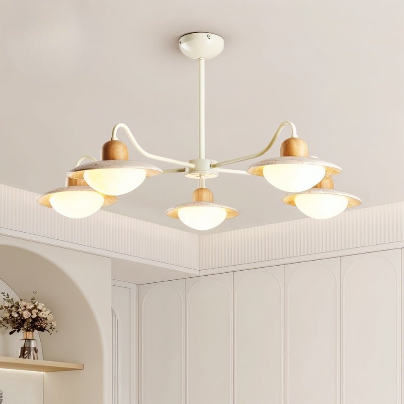 image_text: Mantra-Chandelier-Living-Room-Travertine-Wood-1