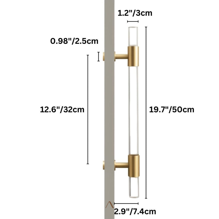 Borsele Double-Sided Acrylic Brass Pull Handle