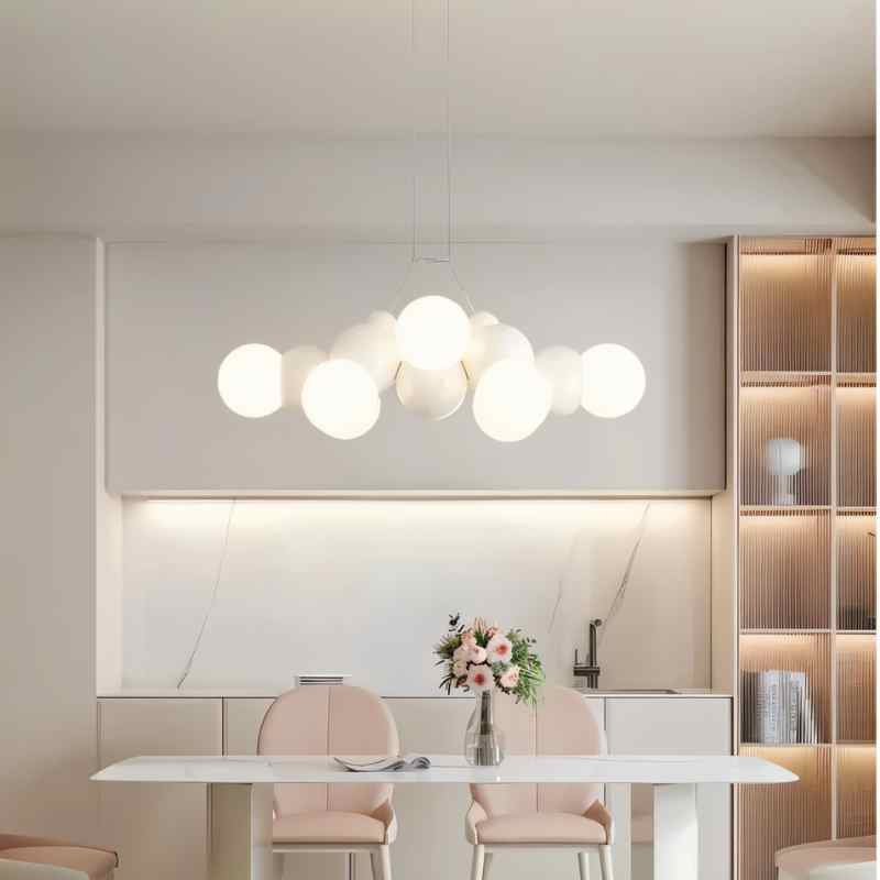 image_text: glaos-pendant-light-white-finish-dining-room