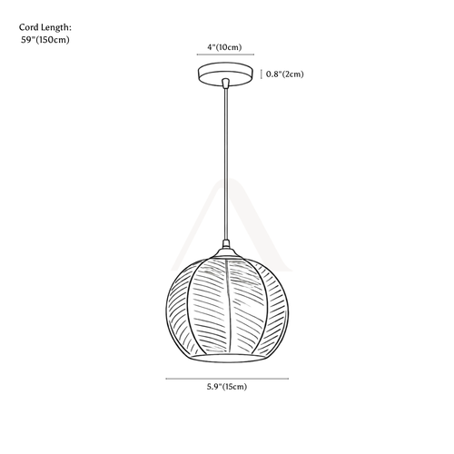 Louhi Pendant Light — dimension drawing 1