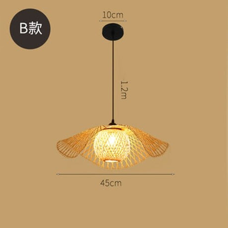 Bambus Chandelier Rattan Lamp