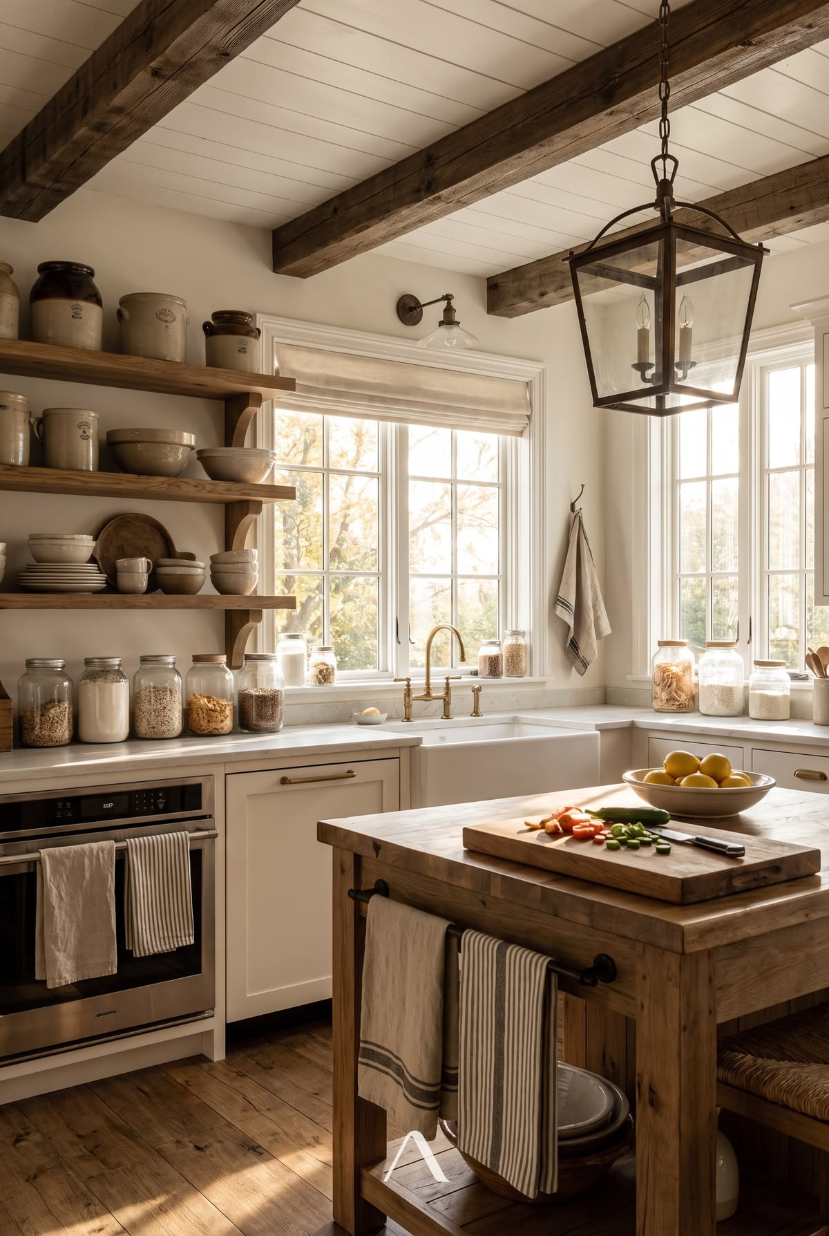 Farmhouse Kitchen Ideas — Sunlit Prep Table