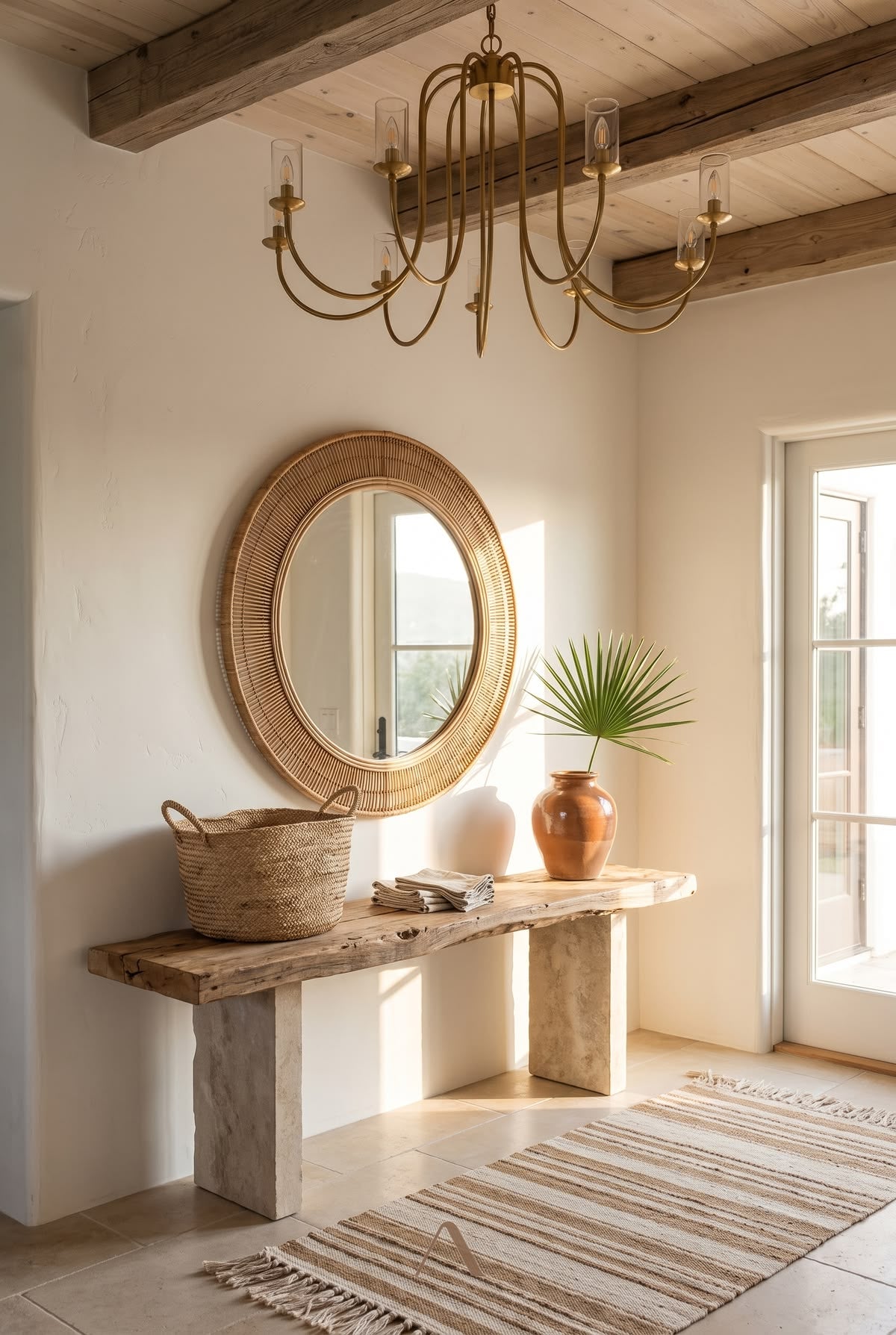 Brass Light Greets a Coastal Entryway