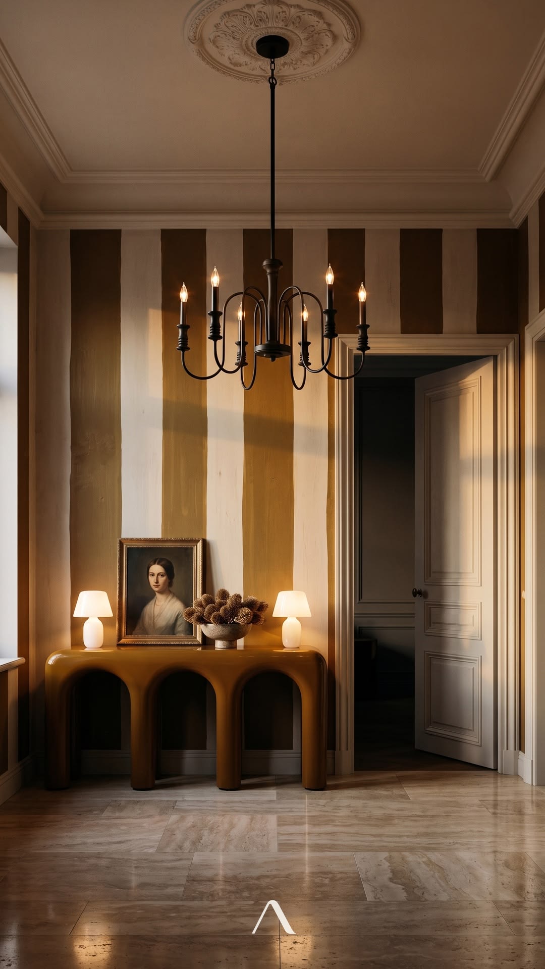 Striped entry hall