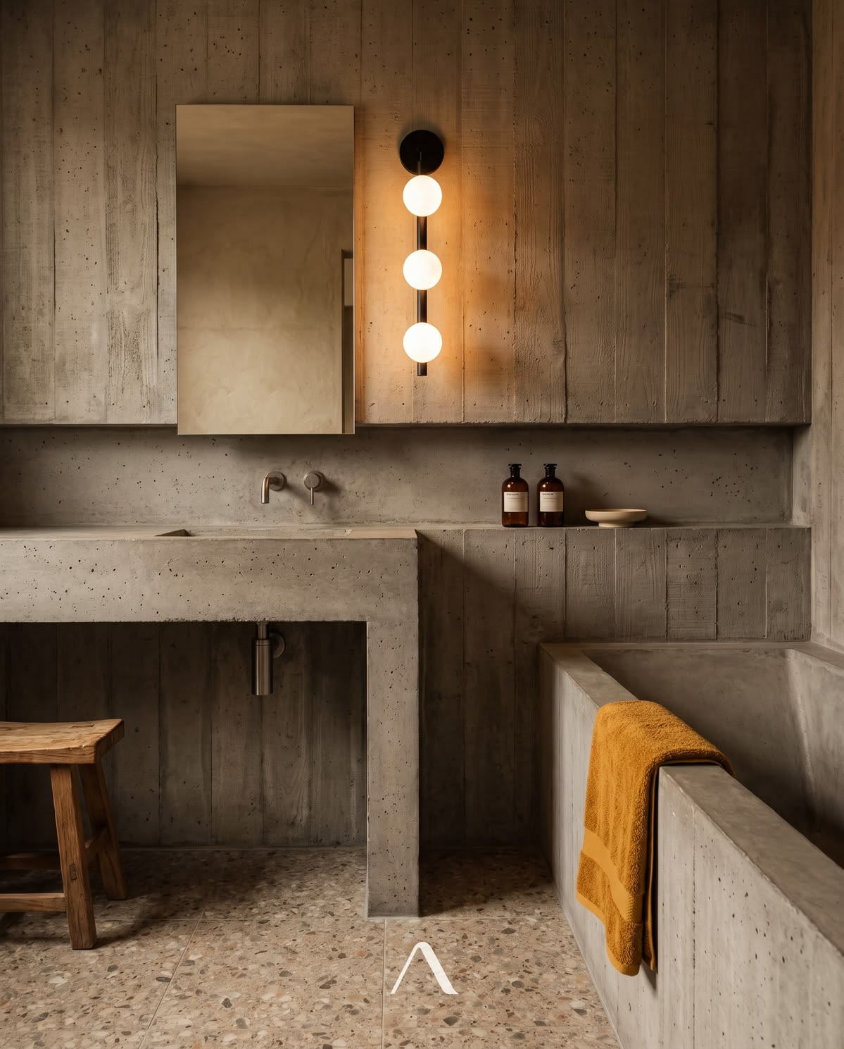 Concrete bathroom