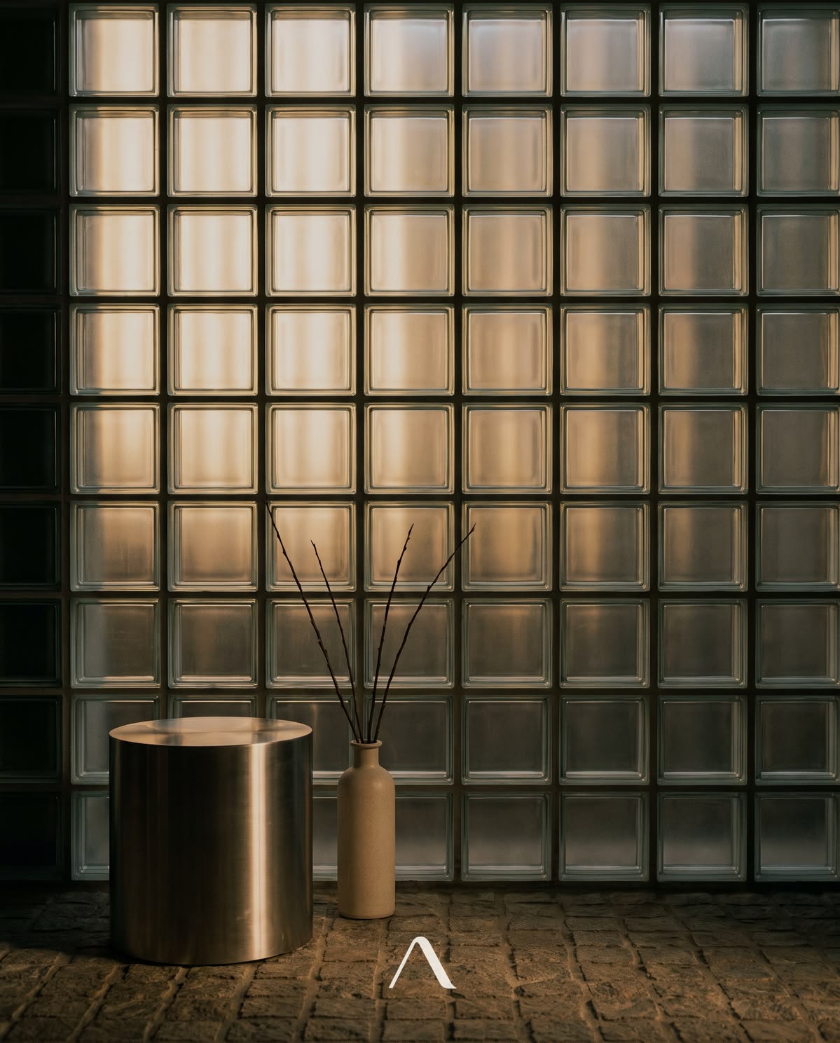 Glass block still life