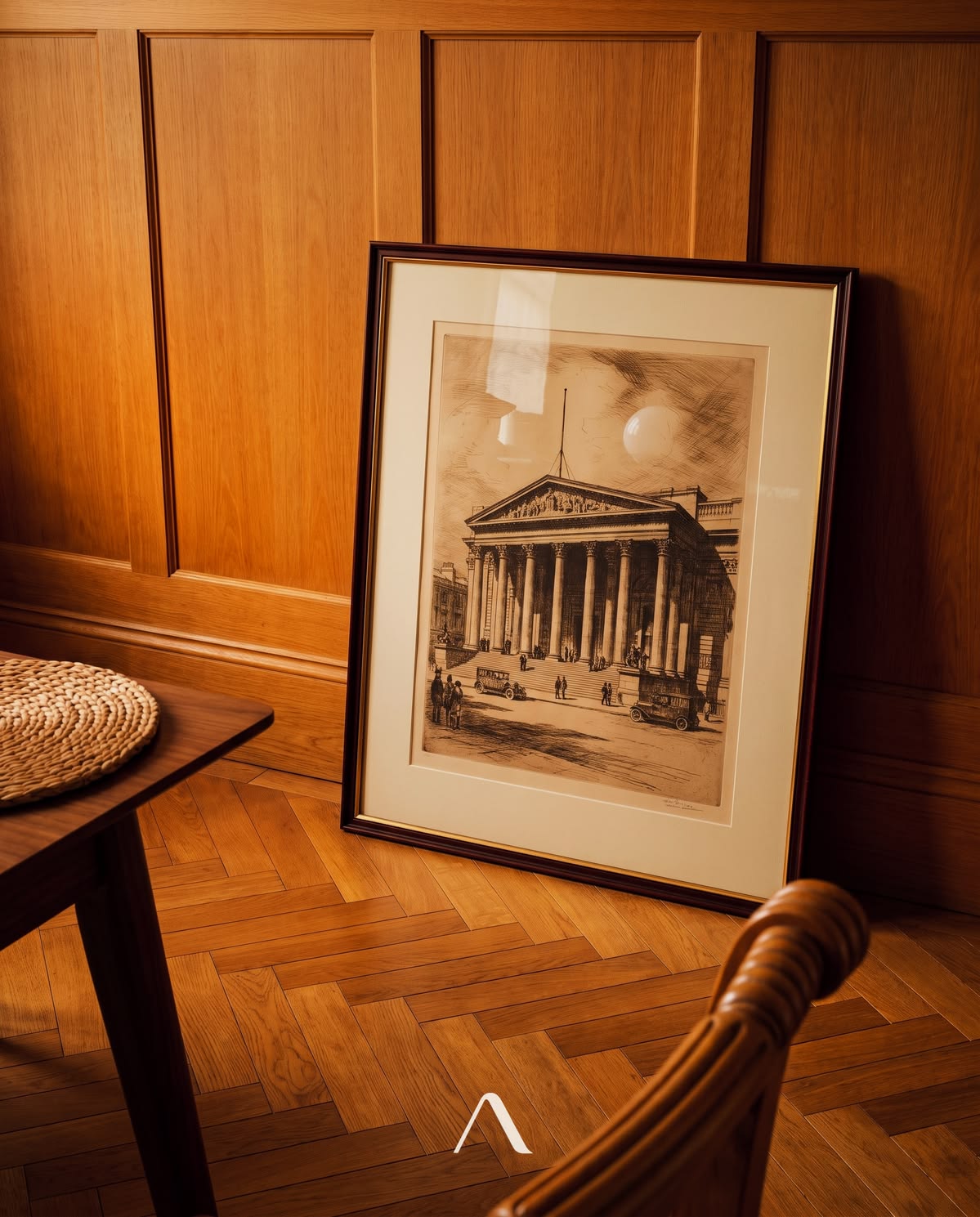 Leaning architectural etching