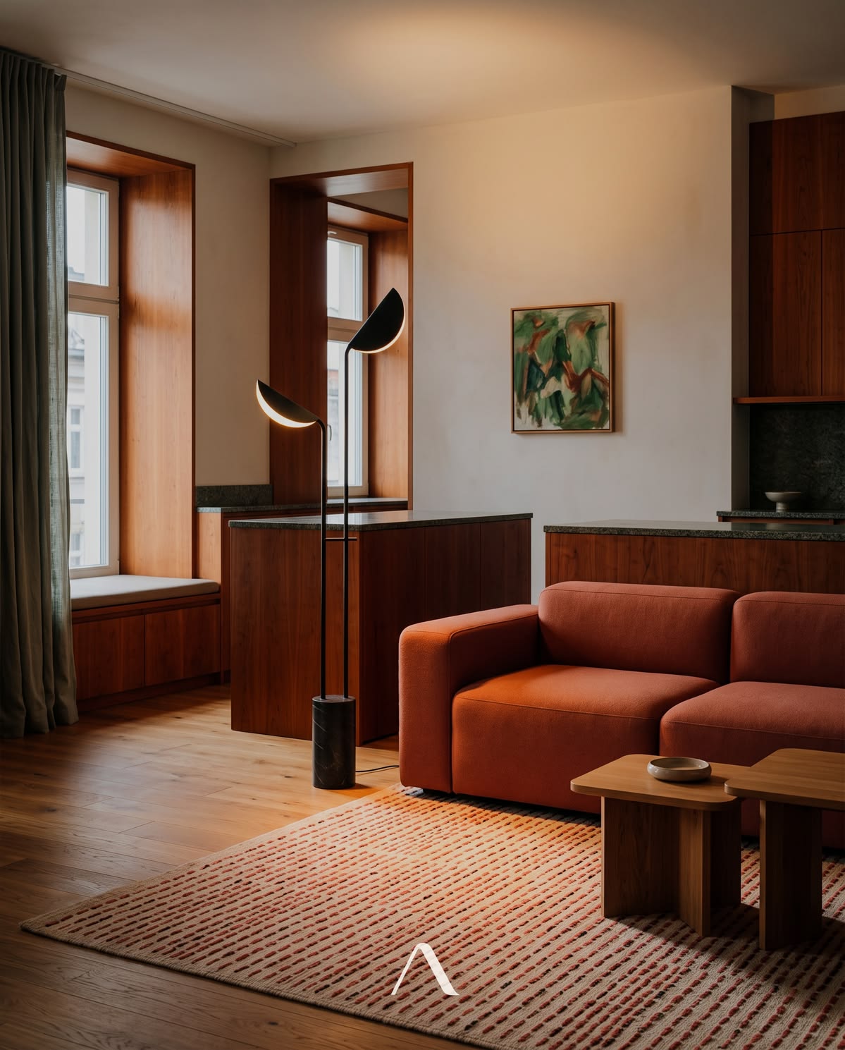 Rust modular living room