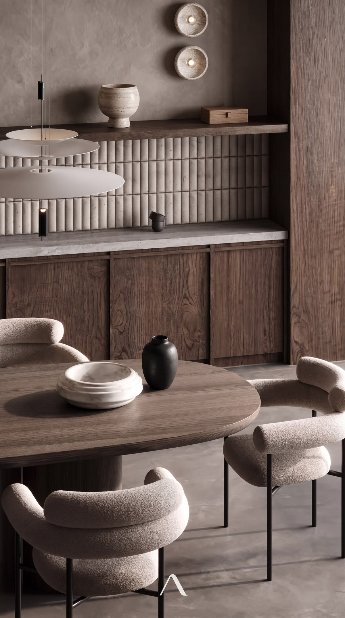 Dark oak dining table